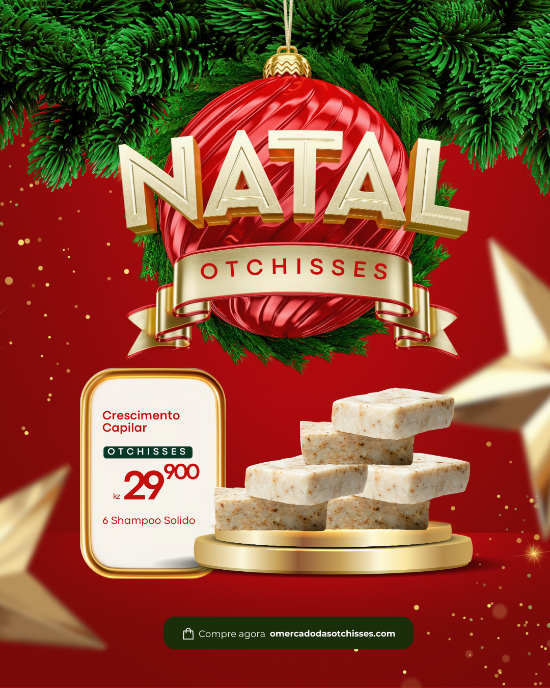 Pack 6 Shampoo Sólido Orgânico Otchisses